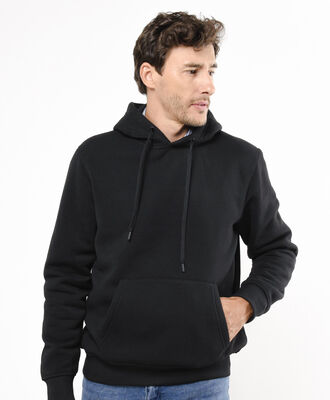 Poler&oacute;n hombre liso capucha