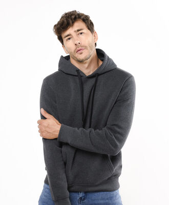 Poler&oacute;n hombre liso capucha