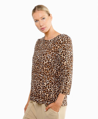 Polera mujer animal print brown