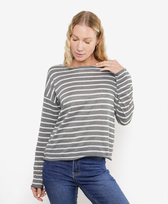Polera mujer l&iacute;neas cuello amplio
