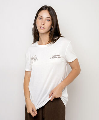 Polera mujer doble estamapado florero