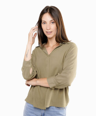 Blusa mujer lisa elegante green