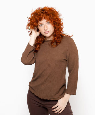 Polera mujer jacquard brown