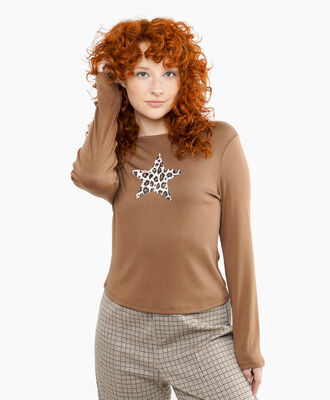 Polera mujer estampado star