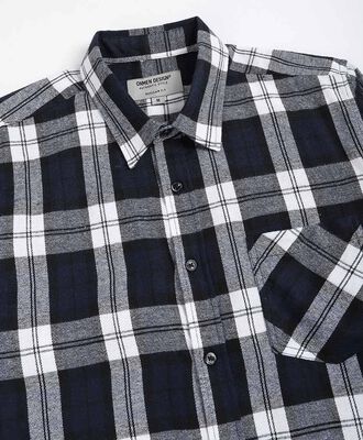 Camisa hombre franela azul oscuro