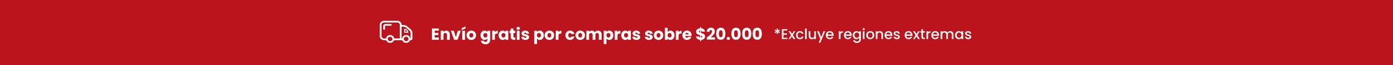 Despacho gratuito por compras sobre $20.000